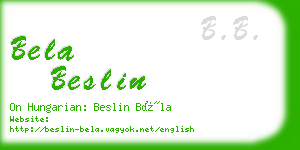 bela beslin business card